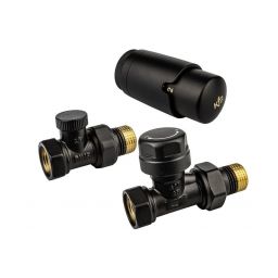KFA Armatura Komfort Pro zestaw termostatyczny prosty czarny 757-030-81-BL