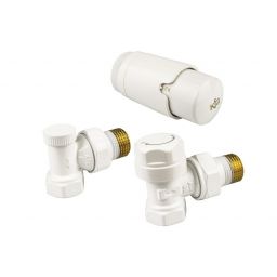 KFA Armatura Komfort Pro zestaw termostatyczny kątowy biały 757-130-44-BL