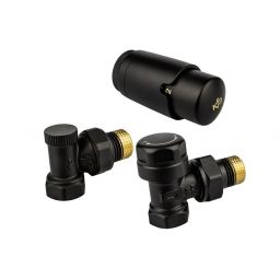 KFA Armatura Komfort Pro zestaw termostatyczny kątowy czarny 757-130-81-BL