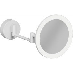Kludi Vela R lusterko kosmetyczne 20,2x20,2 cm okrągłe z oświetleniem biały mat 5899553W
