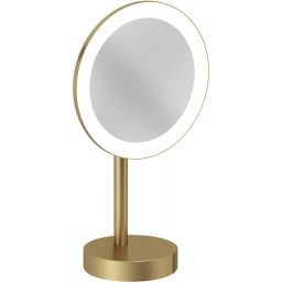 Kludi Vela R lusterko kosmetyczne 20,2x35,5 cm okrągłe z oświetleniem złoty szczotkowany 58995N0F