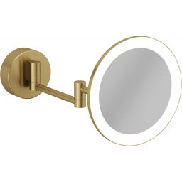 Kludi Vela R lusterko kosmetyczne 20,2x20,2 cm okrągłe z oświetleniem złoty szczotkowany 58995N0W