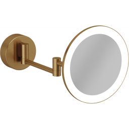Kludi Vela R lusterko kosmetyczne 20,2x20,2 cm okrągłe z oświetleniem brązowy szczotkowany 58995N1W