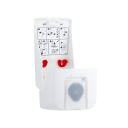 Merida Desmed dozownik na nasączone ścierki ścienny biały z czerwonym okienkiem DW002