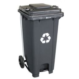 Merida kosz na odpady 120 l pedałowy szary KJS412