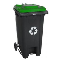 Merida kosz na odpady 240 l pedałowy szary KJS413