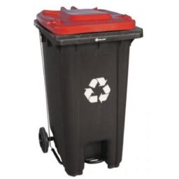 Merida kosz na odpady 240 l pedałowy szary KJS413