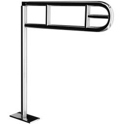 Merida poręcz podłogowa 60 cm uchylna z uchwytem na papier toaletowy stal polerowana TPC06