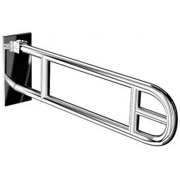 Merida poręcz ścienna 60 cm uchylna z uchwytem na papier toaletowy stal polerowana TPC10