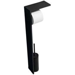 Novellini Frame stojak na papier toaletowy ze szczotką WC czarny R90AKFPRSH