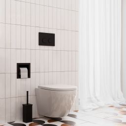 Zestaw Oltens Hamnes Stille miska WC wisząca PureRim z powłoką SmartClean spłukiwanie wirowe z deską wolnoopadającą Ovan Slim biały 42522000