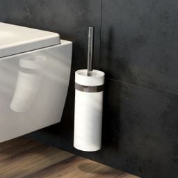 Oltens Vernal szczotka toaletowa wisząca biała/chrom 82102000