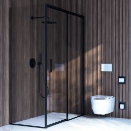 Oltens Breda kabina prysznicowa 120x90 cm prostokątna czarny mat/szkło przezroczyste 20226300