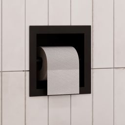 Oltens Grotta uchwyt na papier toaletowy czarny mat 81112300