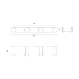 Oltens Vernal haczyk na ręcznik poczwórny złoty połysk 80005800