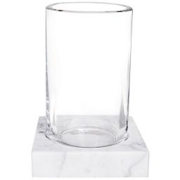 Q-Bath Pure Natural kubek na szczoteczki biały-przezroczysty AWD02341520