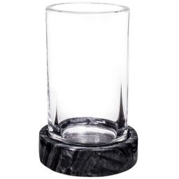 Q-Bath Pure Natural kubek na szczoteczki czarny-przezroczysty AWD02341525
