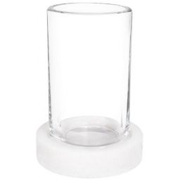 Q-Bath Pure Natural kubek na szczoteczki biały-przezroczysty AWD02341530