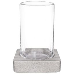 Q-Bath Pure Natural kubek do mycia zębów przezroczysty-szary AWD02341535