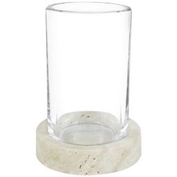 Q-Bath Pure Natural kubek na szczoteczki przezroczysty-beżowy AWD02341545