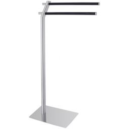 Q-Bath Modern Look wieszak na ręcznik podwójny stojący chrom/czarny AWD02341561