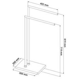 Q-Bath Perfect Minimalism wieszak na ręcznik podwójny stojący chrom/lastryko AWD02341567