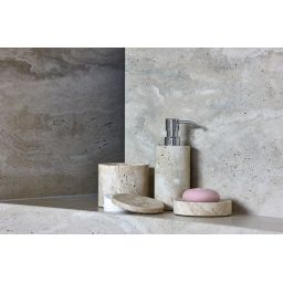 Q-Bath Pure Natural mydelniczka stojąca beżowy trawertyn AWD02341546