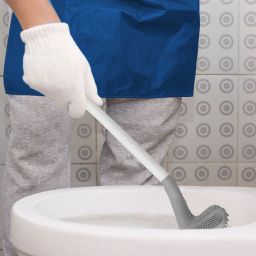 Sepio szczotka toaletowa z rączką ścienna szara/biała 1019SZCZWCSMW