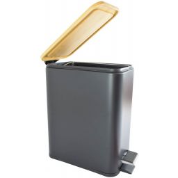 Sepio kosz na śmieci 6 l czarny mat/drewno 10KOS6LBLAWOO