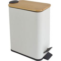 Sepio kosz na śmieci 6 l biały mat/drewno 10KOS6LWHIWOO