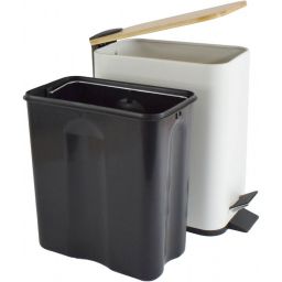 Sepio kosz na śmieci 6 l biały mat/drewno 10KOS6LWHIWOO