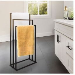 Sepio wieszak na ręczniki 3 ramiona stojący czarny 10STORE3RACZA