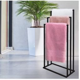 Sepio wieszak na ręczniki 3 ramiona stojący czarny 10STORE3RACZA