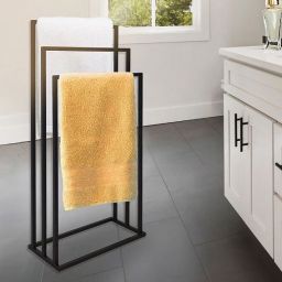 Sepio wieszak na ręczniki 3 ramiona stojący czarny 10STORE3RACZA