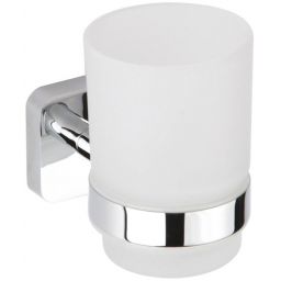 Sapho Insia kubek na szczoteczki z uchwytem ściennym szkło mleczne/chrom IS004