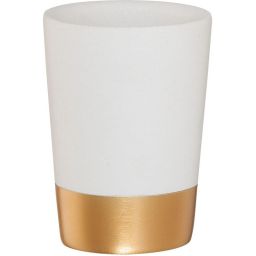 Sealskin Glossy kubek na szczoteczki biały-złoty 362320449