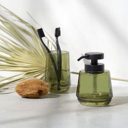 Sealskin Mood zestaw akcesoriów: dozownik do mydła i kubek na szczoteczki zielony 800052