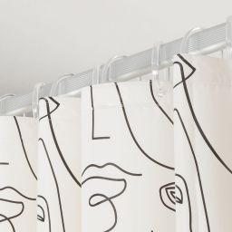 Sealskin Mind zasłona prysznicowa 180x200 cm PEVA czarny/biały 800146