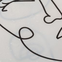 Sealskin Mind zasłona prysznicowa 180x200 cm PEVA czarny/biały 800146