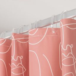Sealskin Mind zasłona prysznicowa 180x200 cm PEVA ciemny różowy/biały 800147