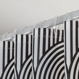 Sealskin Brave zasłona prysznicowa 180x200 cm PEVA czarny/biały 800148