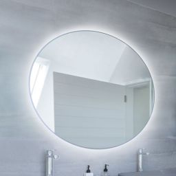 Baltica Design Bright lustro 70 cm okrągłe z oświetleniem srebrny