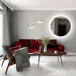 Baltica Design Bright lustro 80 cm okrągłe z oświetleniem LED białe barwa neutralna