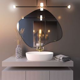 Baltica Design Tiny Borderbright Stain III lustro 90x77 cm z oświetleniem LED srebrne barwa ciepła