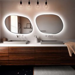 Baltica Design Tiny Borderbright Stain IV lustro 100x71 cm z oświetleniem LED srebrne barwa neutralna