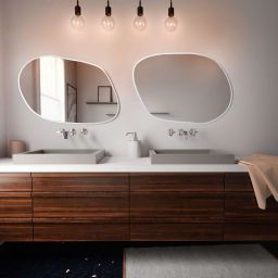 Baltica Design Tiny Borderbright Stain IV lustro 80x57 cm z oświetleniem LED białe barwa ciepła