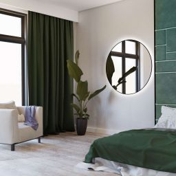 Baltica Design Bright lustro 100 cm okrągłe z oświetleniem LED czarne barwa zimna