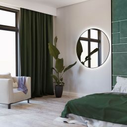 Baltica Design Bright lustro 70 cm okrągłe z oświetleniem LED czarne barwa zimna