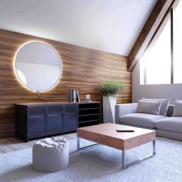 Baltica Design Electra lustro 80 cm okrągłe z oświetleniem LED srebrne barwa ciepła