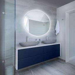 Baltica Design Bright lustro 50 cm okrągłe z oświetleniem LED srebrne barwa zimna